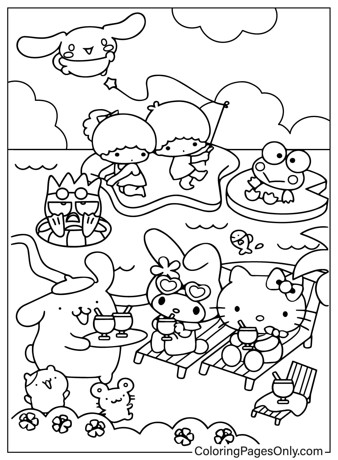 172+ Cinnamon Roll Hello Kitty Coloring Pages Printable 145