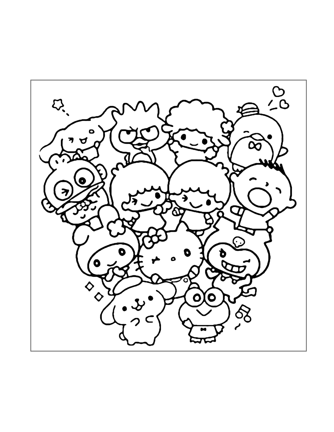 172+ Cinnamon Roll Hello Kitty Coloring Pages Printable 148