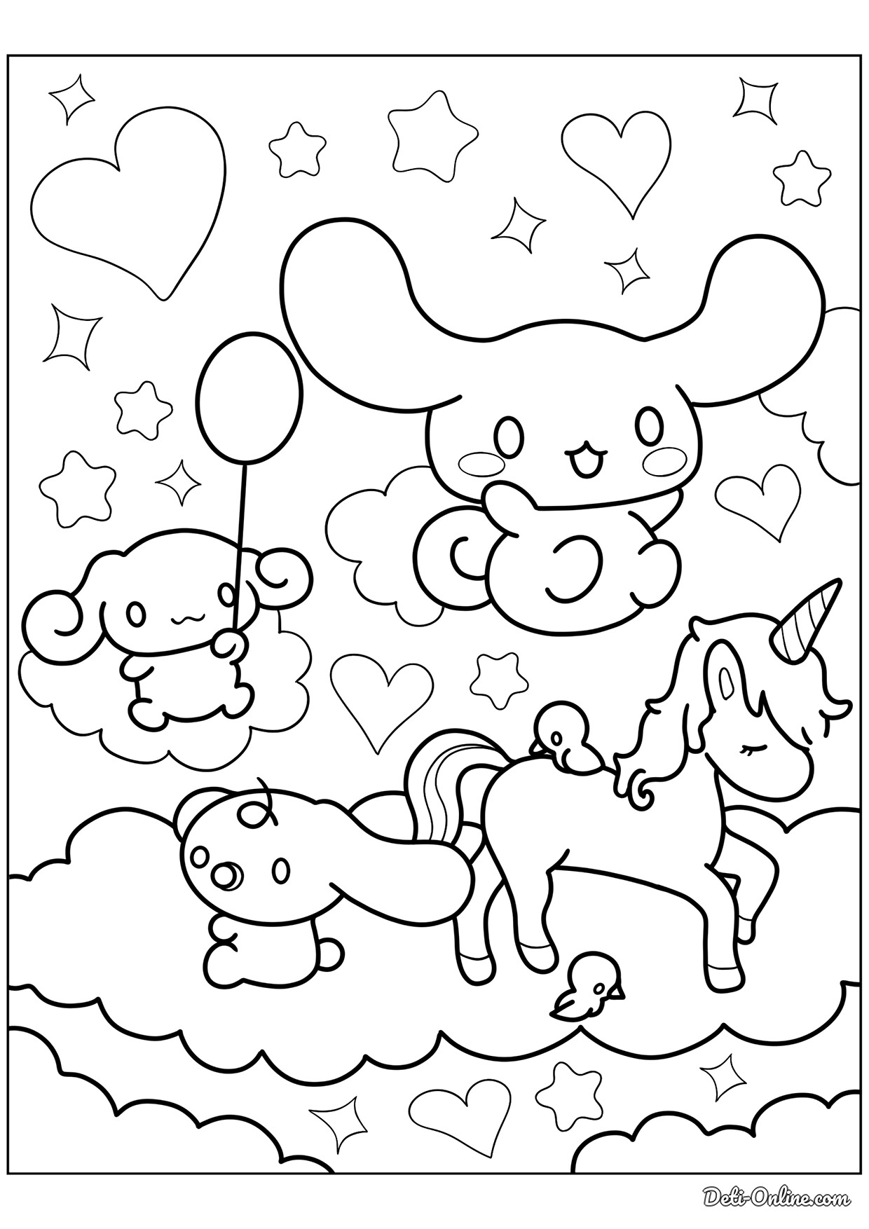 172+ Cinnamon Roll Hello Kitty Coloring Pages Printable 153