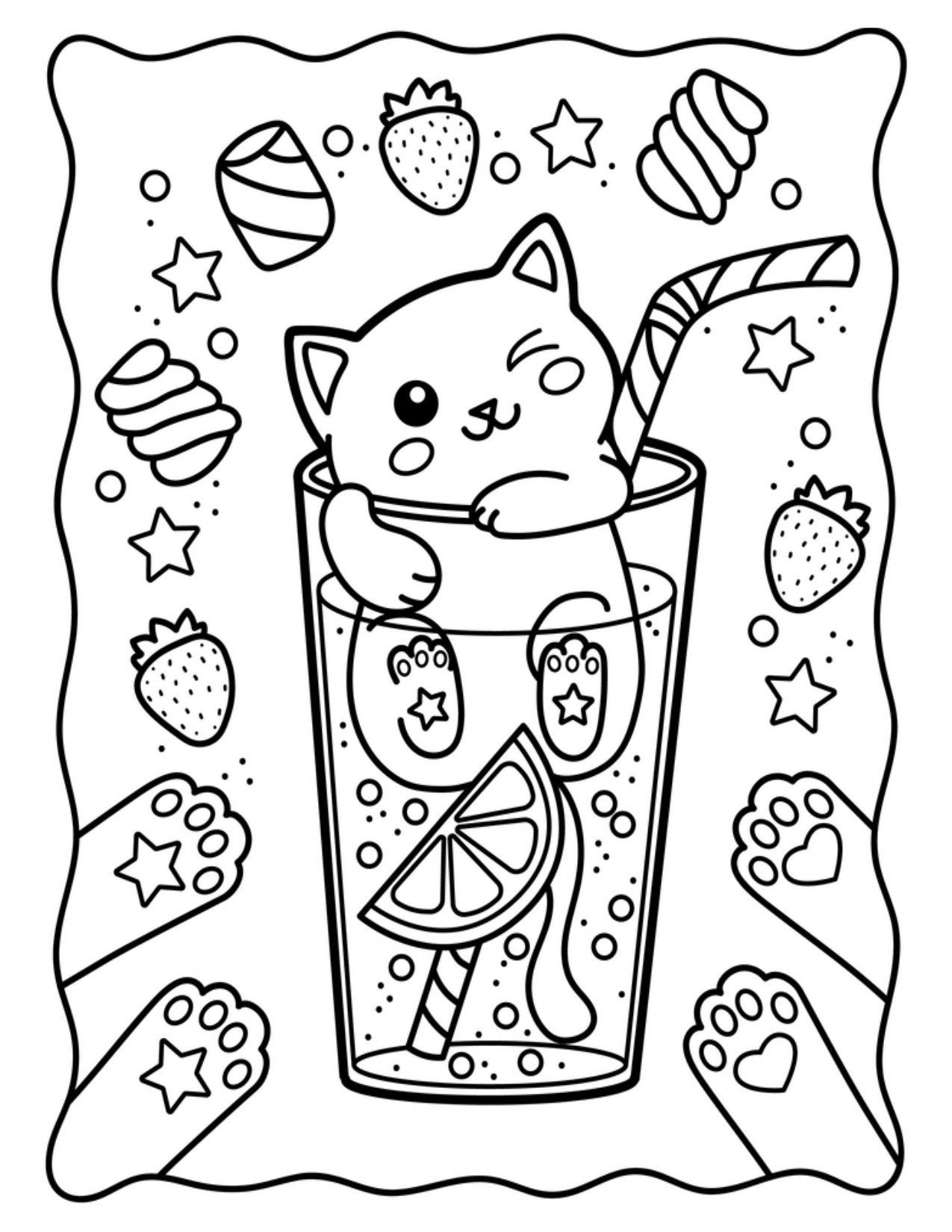 172+ Cinnamon Roll Hello Kitty Coloring Pages Printable 159