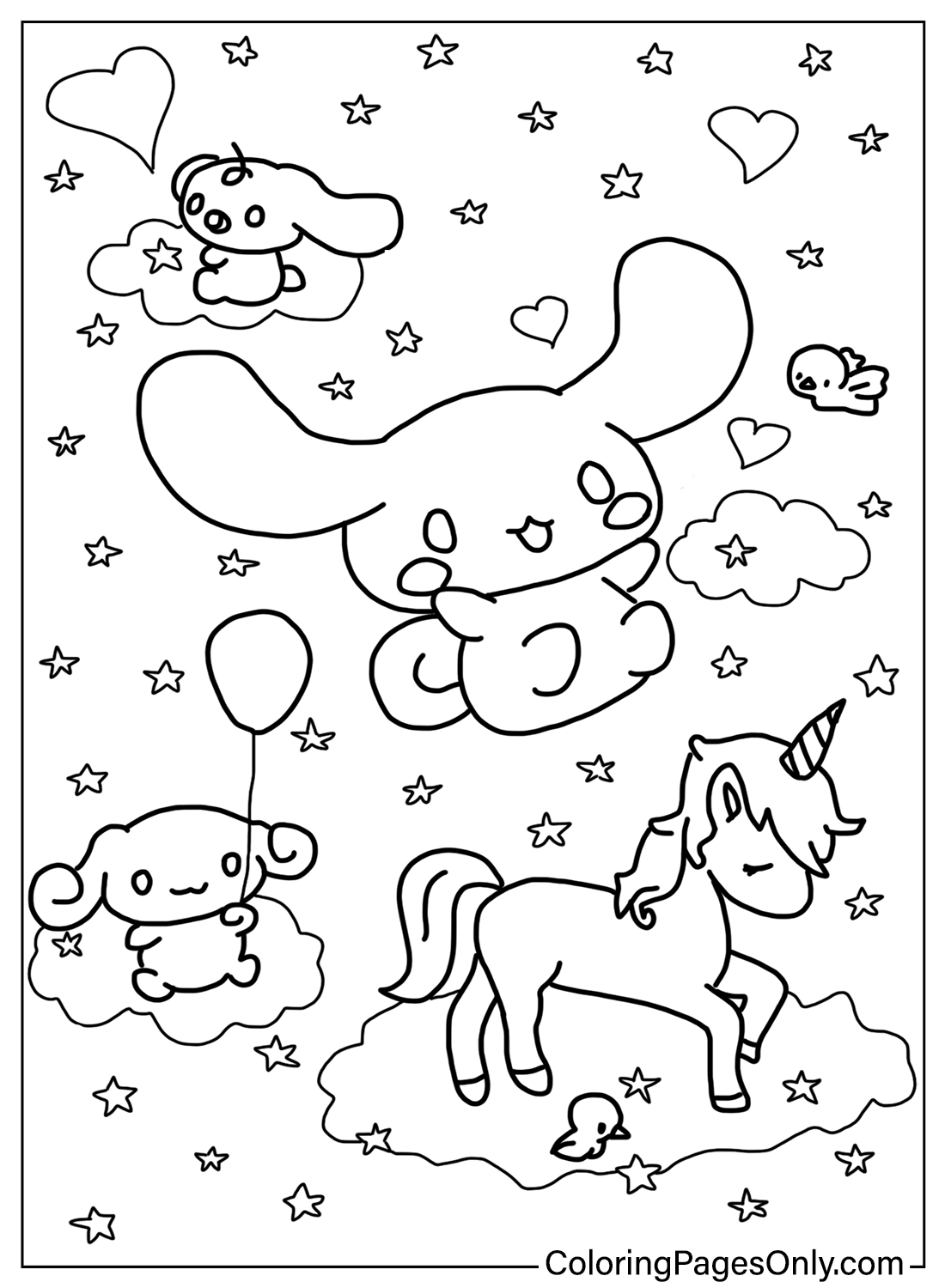 172+ Cinnamon Roll Hello Kitty Coloring Pages Printable 36