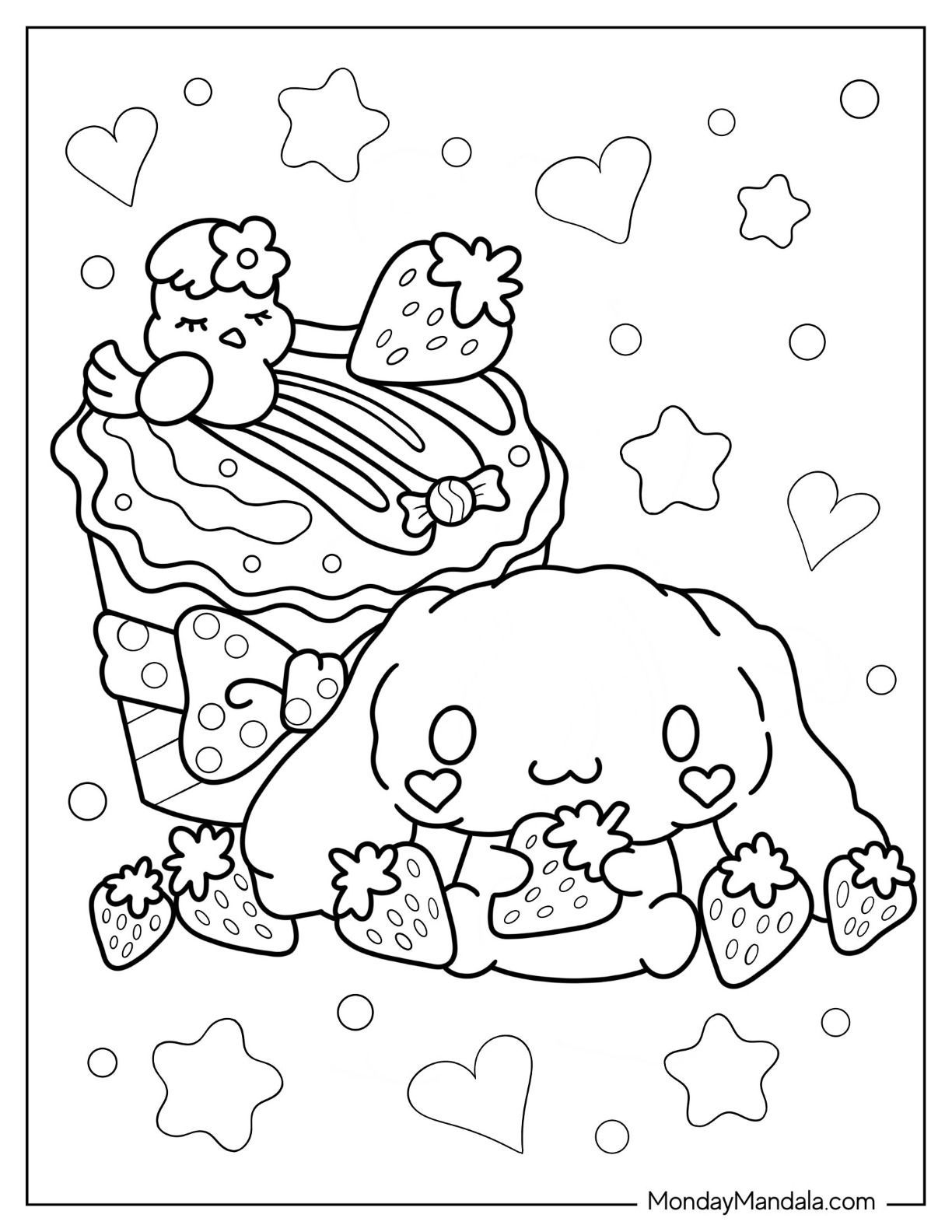 172+ Cinnamon Roll Hello Kitty Coloring Pages Printable 54