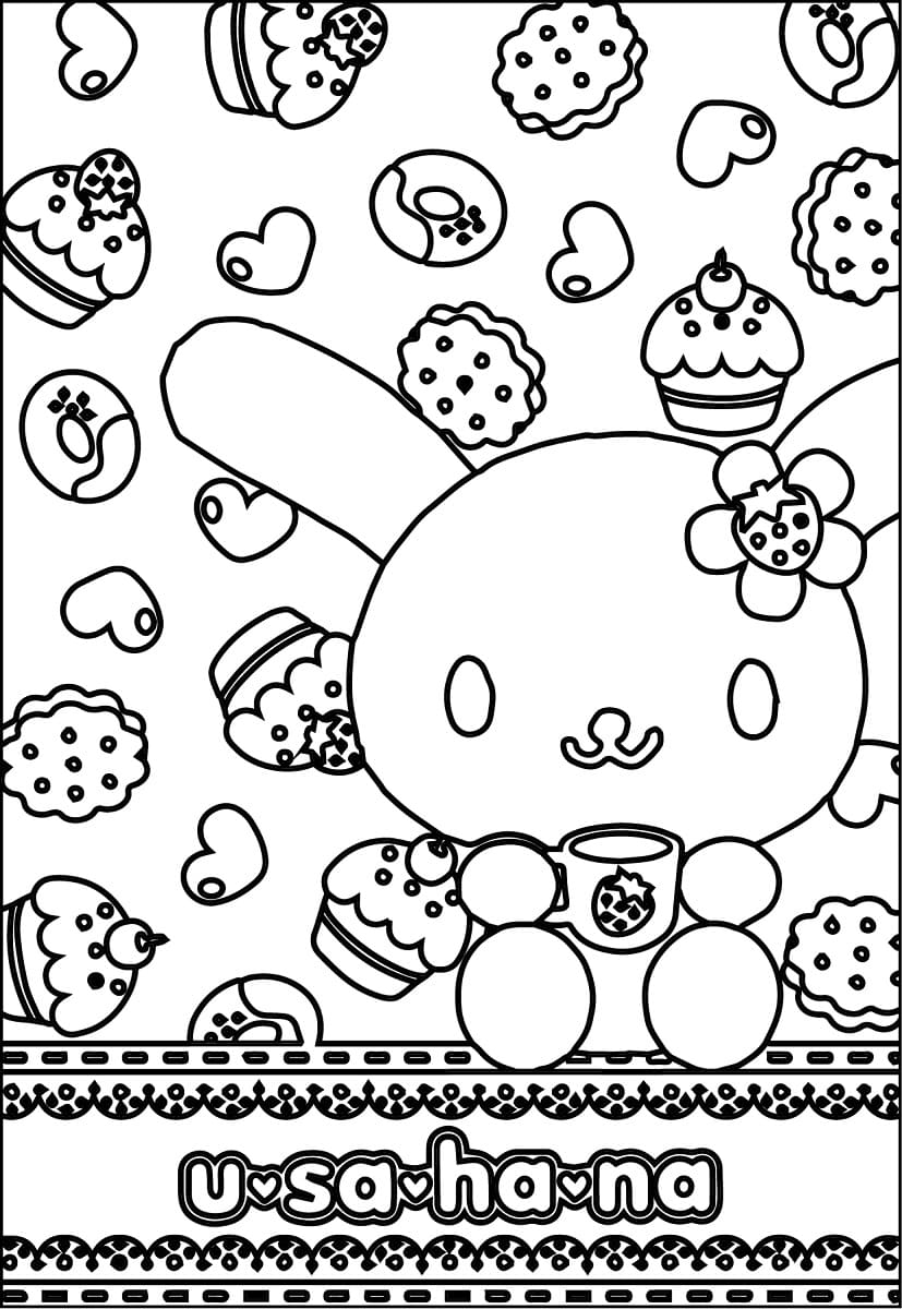 172+ Cinnamon Roll Hello Kitty Coloring Pages Printable 6