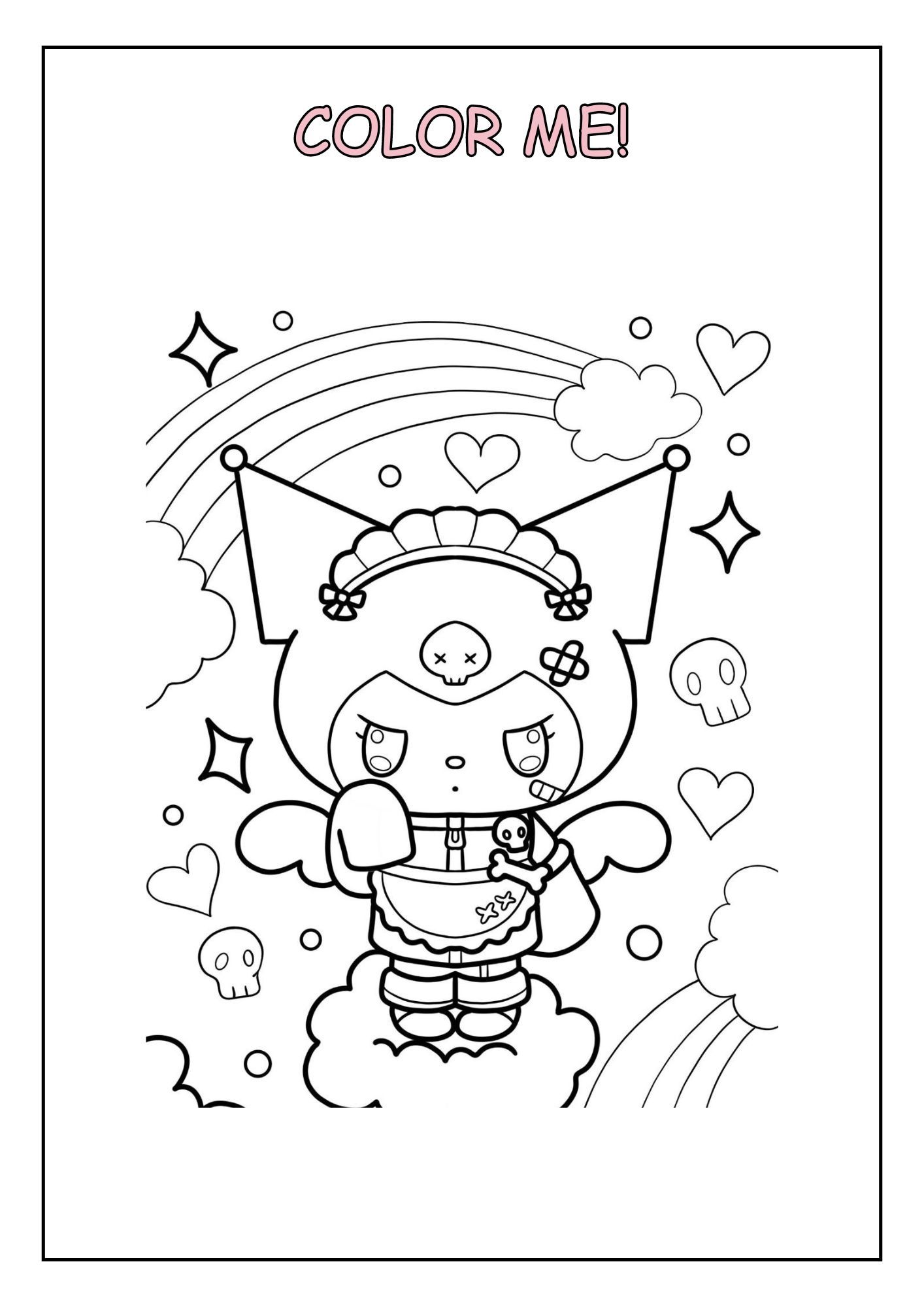 172+ Cinnamon Roll Hello Kitty Coloring Pages Printable 62