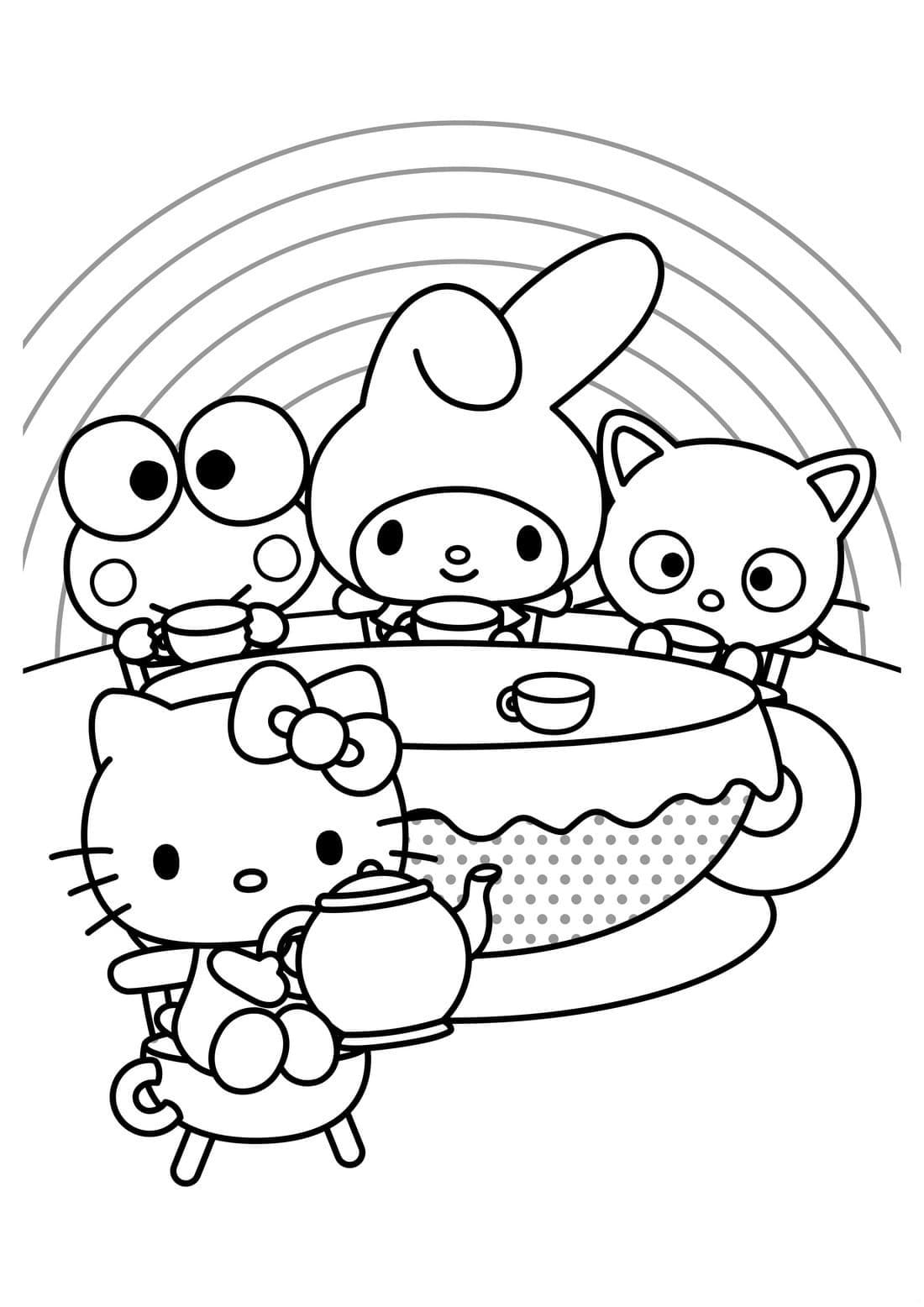 172+ Cinnamon Roll Hello Kitty Coloring Pages Printable 7