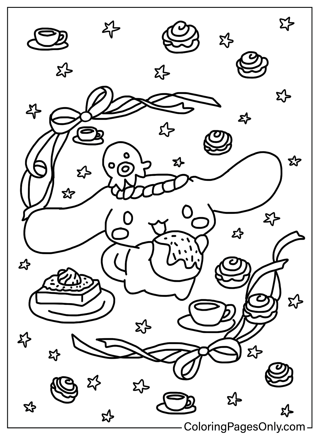 172+ Cinnamon Roll Hello Kitty Coloring Pages Printable 71