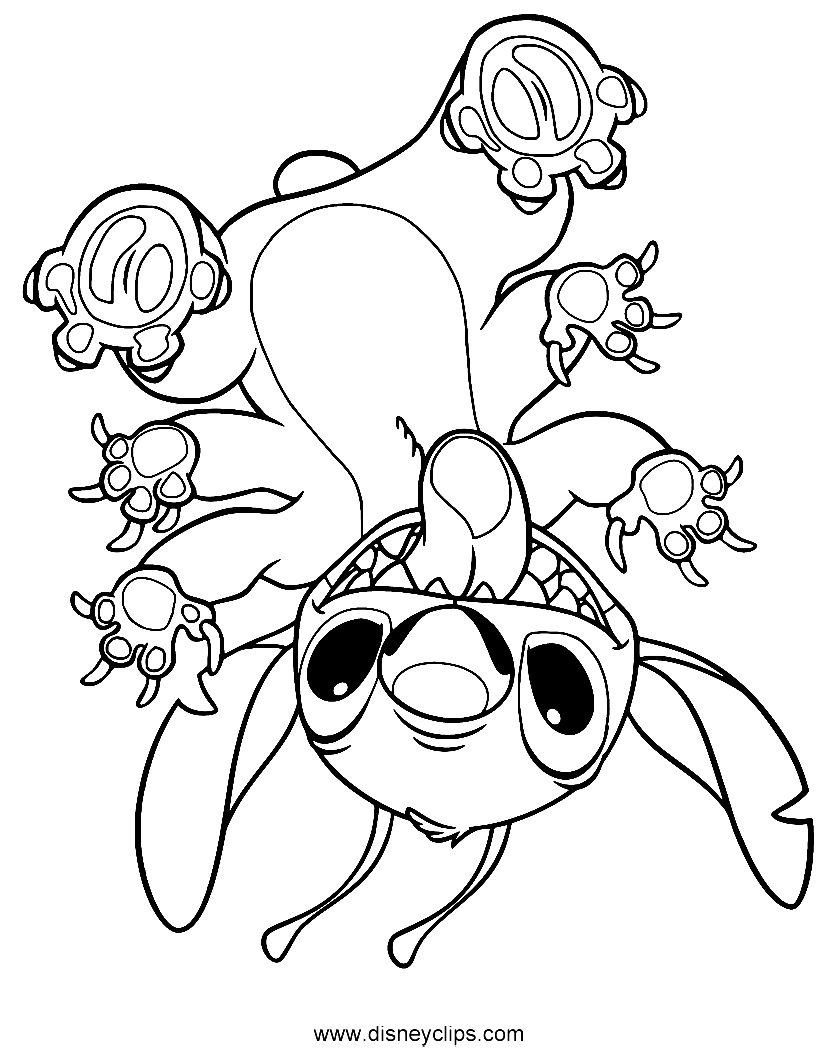 194+ Stitch with Glasses Coloring Page Printable 105