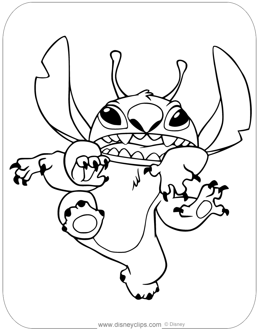 194+ Stitch with Glasses Coloring Page Printable 117