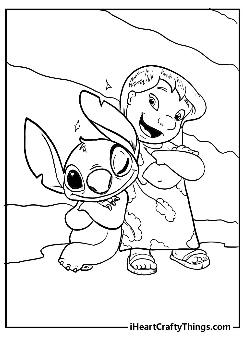 194+ Stitch with Glasses Coloring Page Printable 142