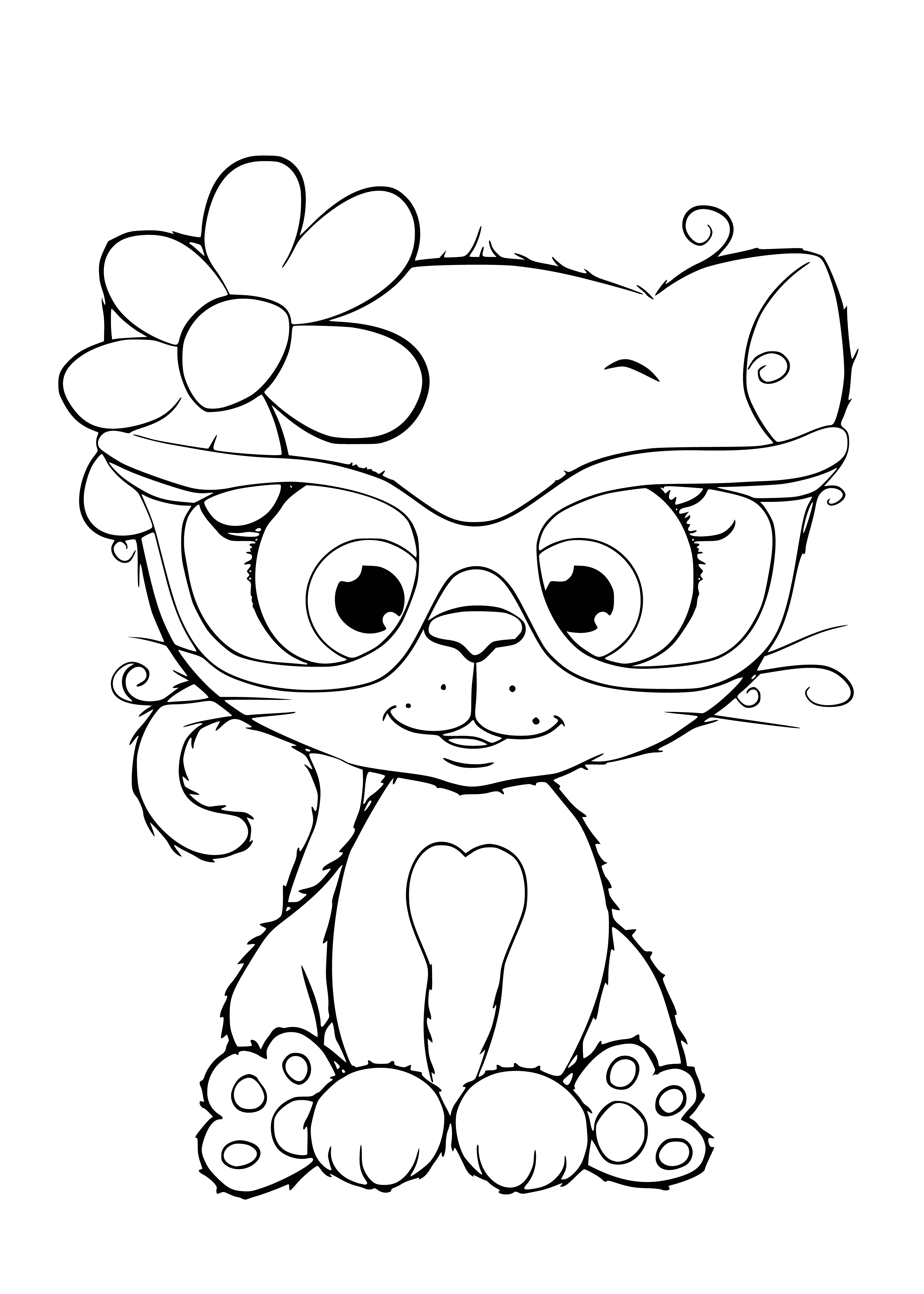 194+ Stitch with Glasses Coloring Page Printable 192