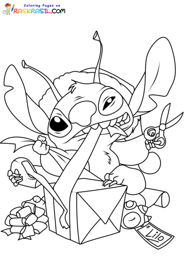 194+ Stitch with Glasses Coloring Page Printable 50