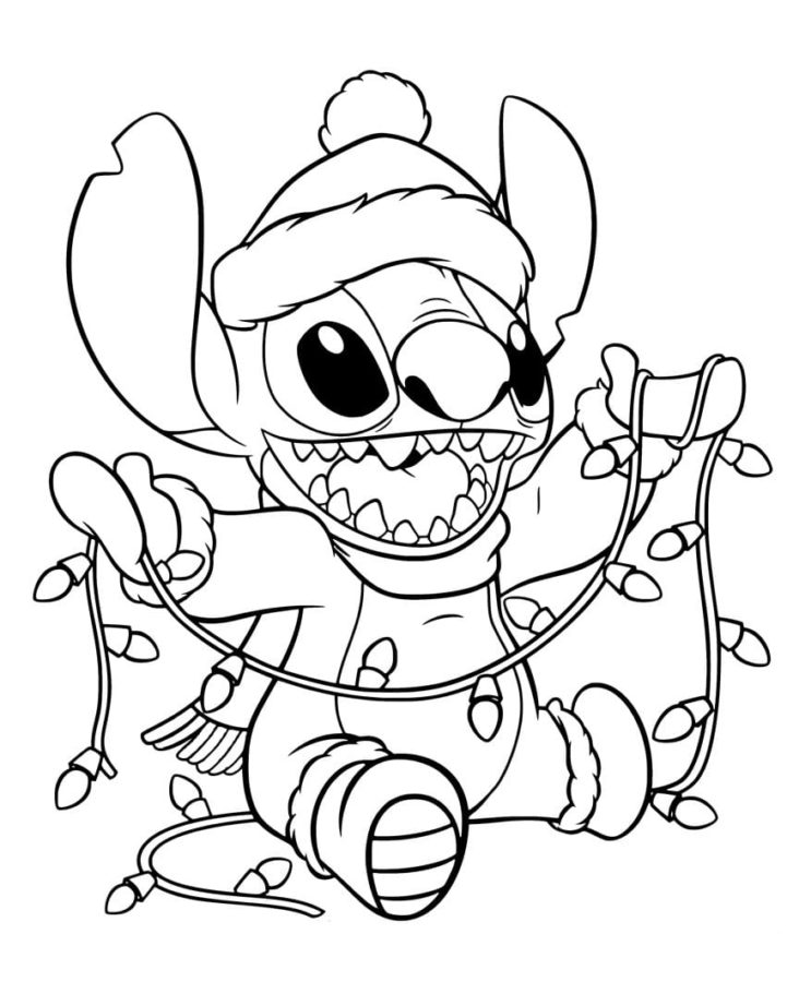 194+ Stitch with Glasses Coloring Page Printable 58