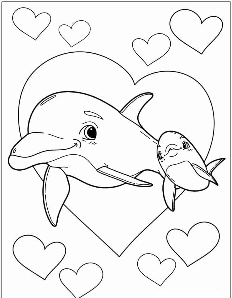 198 Dolphin Coloring Pages Free Printable 108