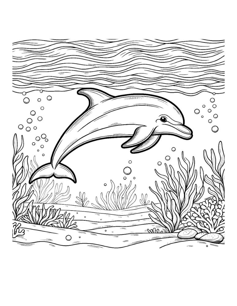 198 Dolphin Coloring Pages Free Printable 128