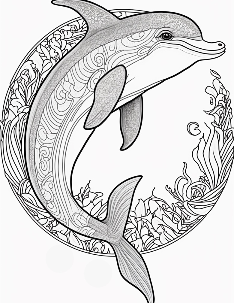 198 Dolphin Coloring Pages Free Printable 135