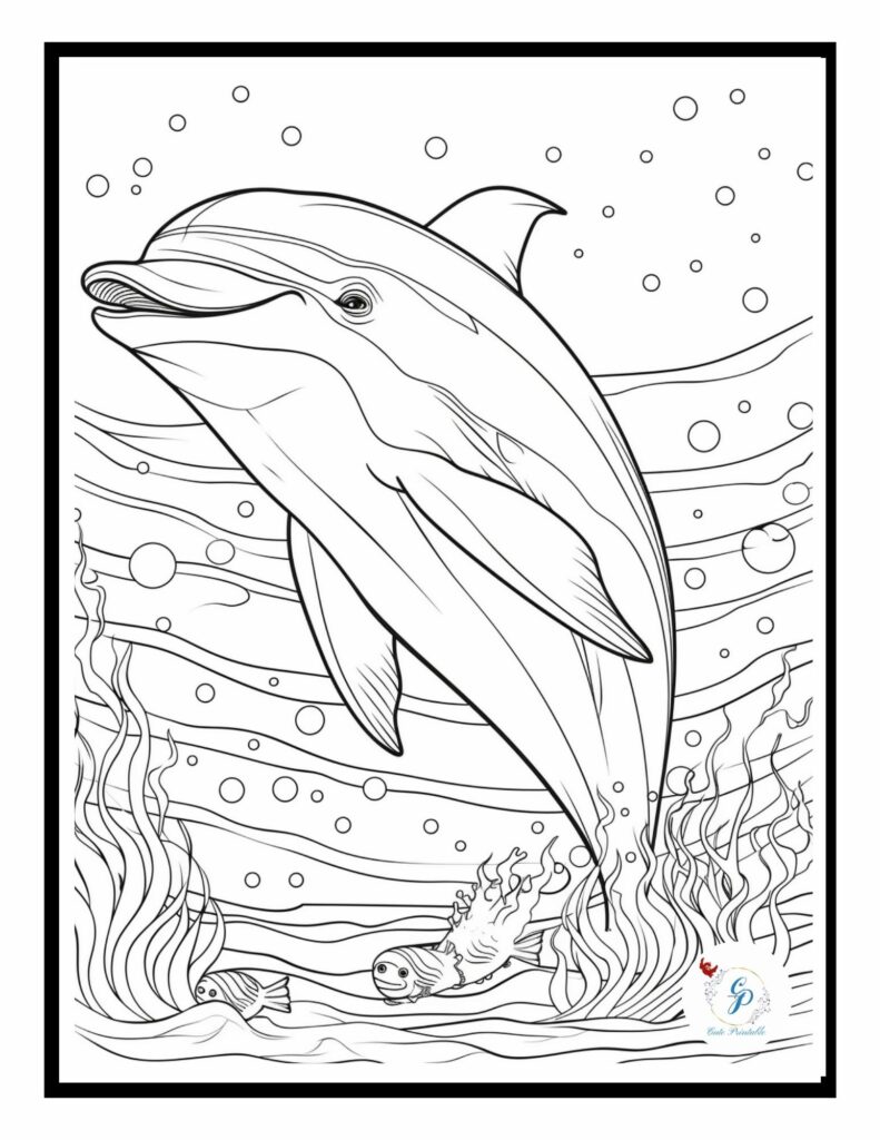 198 Dolphin Coloring Pages Free Printable 142