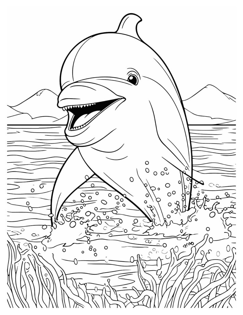 198 Dolphin Coloring Pages Free Printable 155