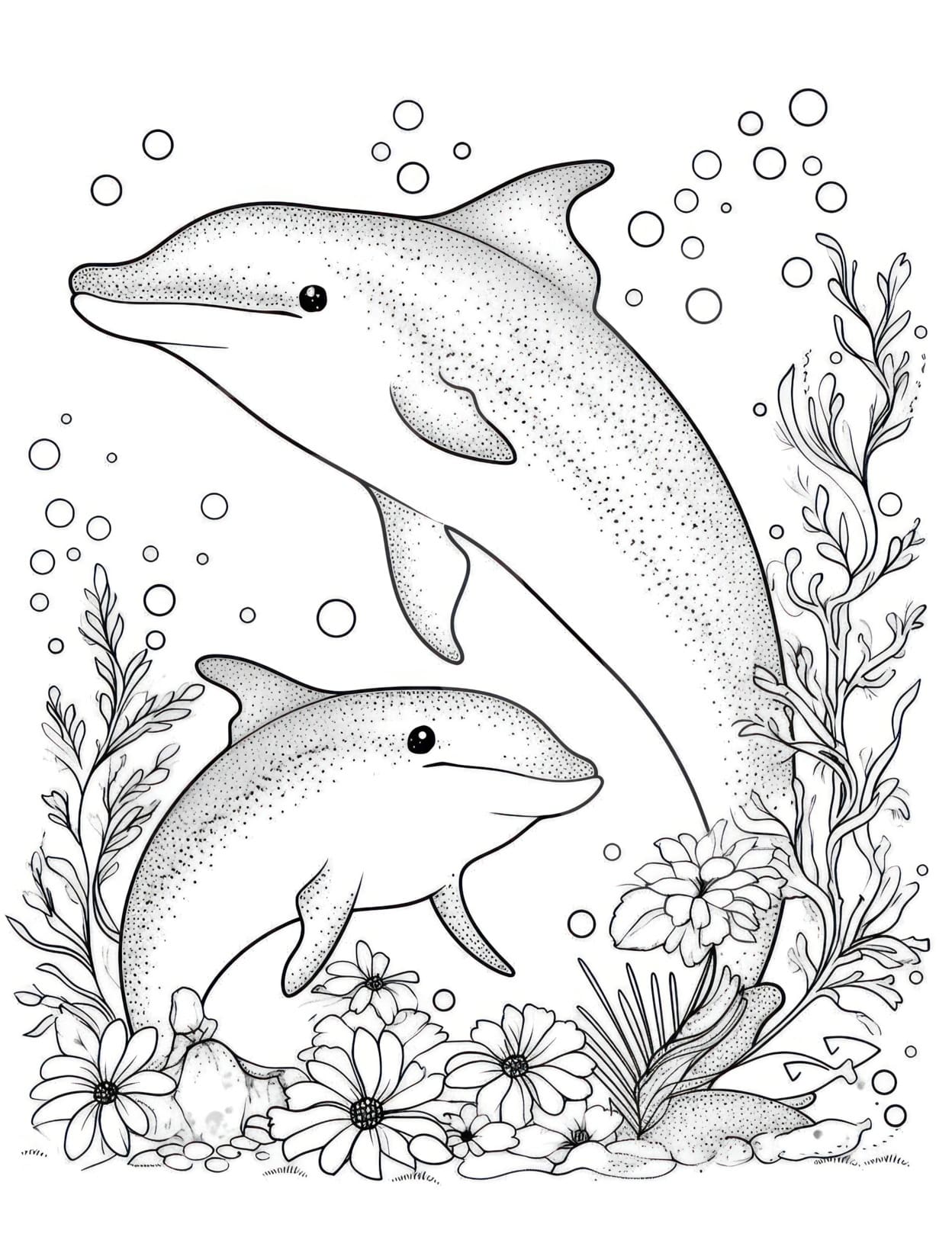 198 Dolphin Coloring Pages Free Printable 176