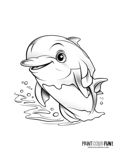 198 Dolphin Coloring Pages Free Printable 38