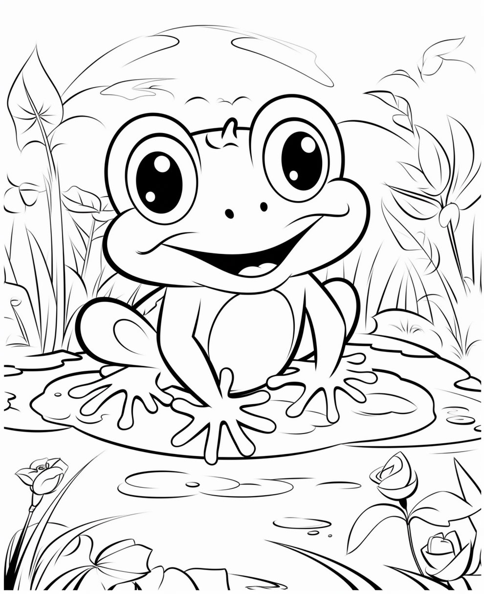 200+ Frog Coloring Pages 85