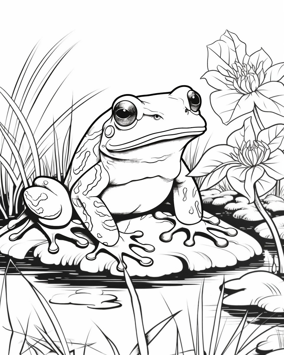 200+ Frog Coloring Pages 95