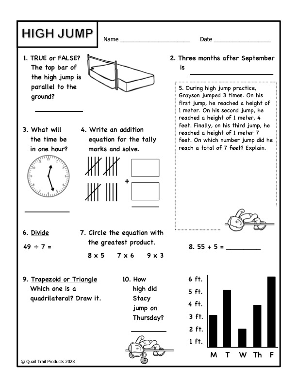 3rd Graders Math Worksheets FREE Printable 110