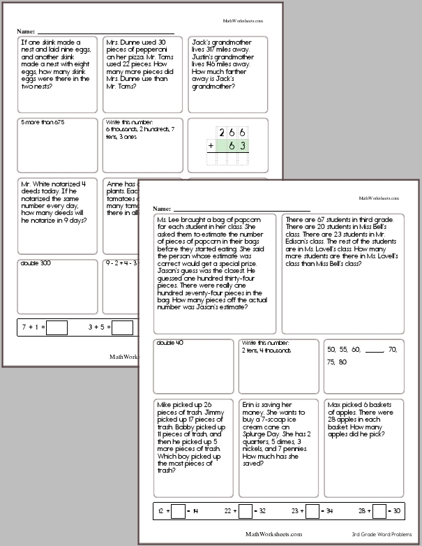 3rd Graders Math Worksheets FREE Printable 131