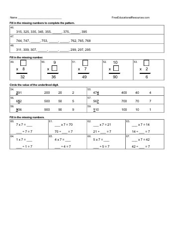 3rd Graders Math Worksheets FREE Printable 151