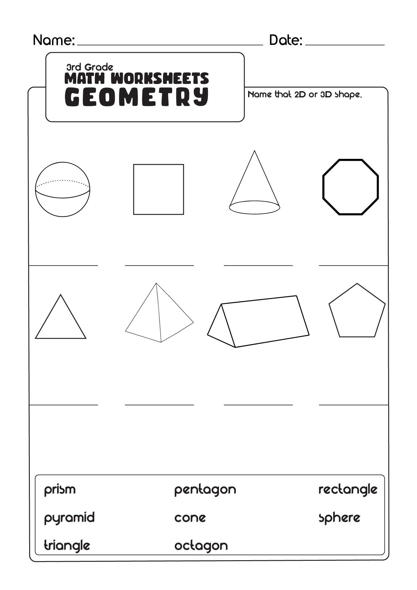 3rd Graders Math Worksheets FREE Printable 45