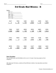 3rd Graders Math Worksheets FREE Printable 91