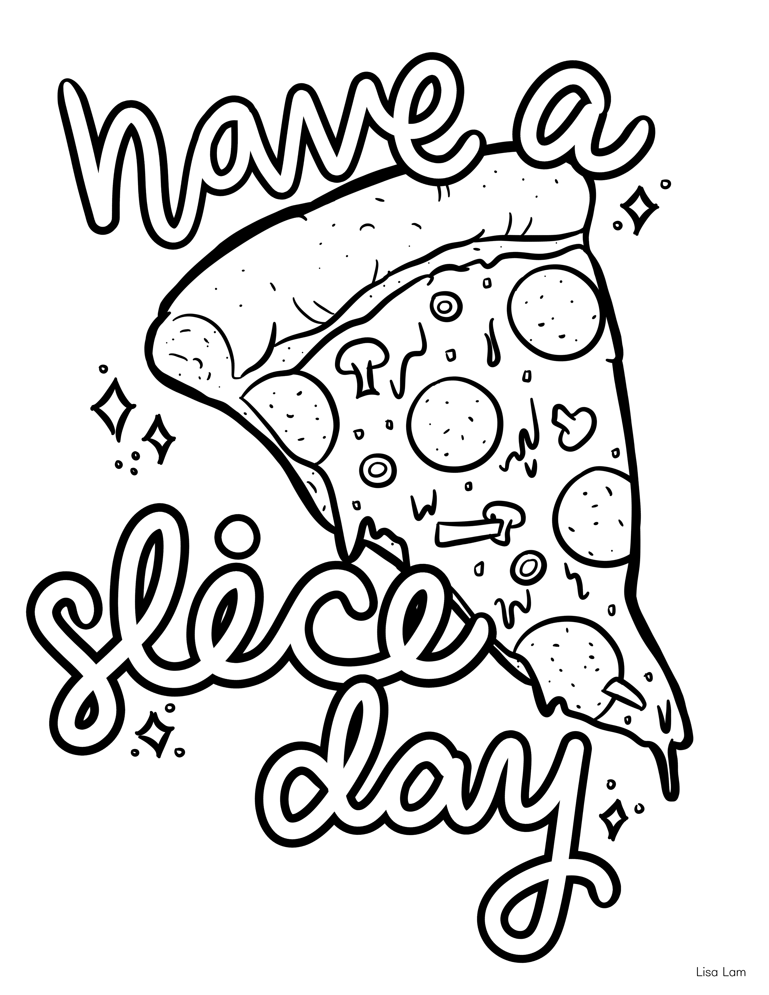 100+ Pizza Coloring Pages Printable 108