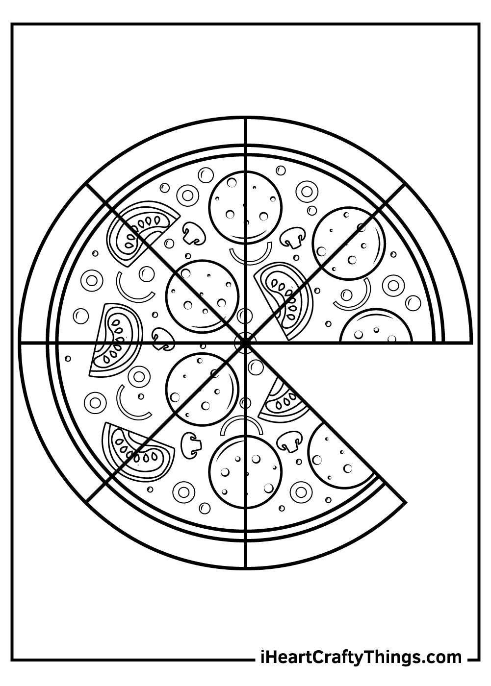 100+ Pizza Coloring Pages Printable 24