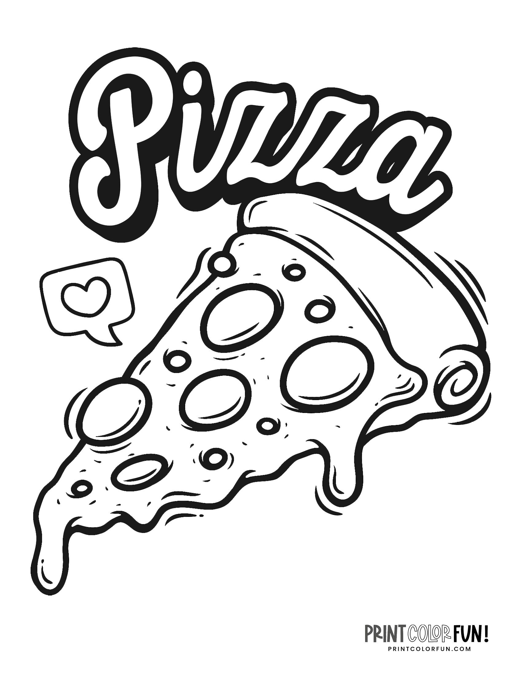 100+ Pizza Coloring Pages Printable 28