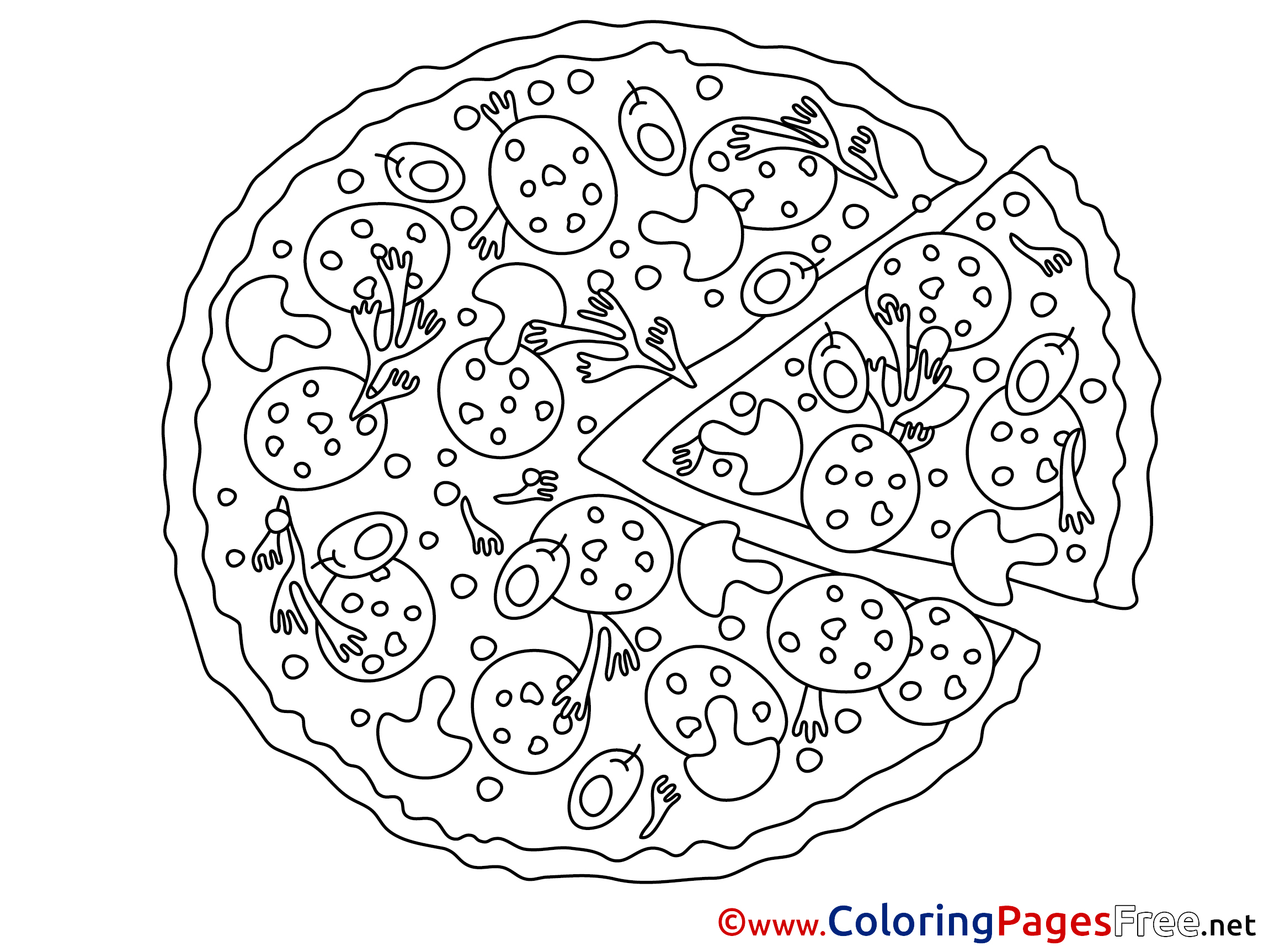 100+ Pizza Coloring Pages Printable 48