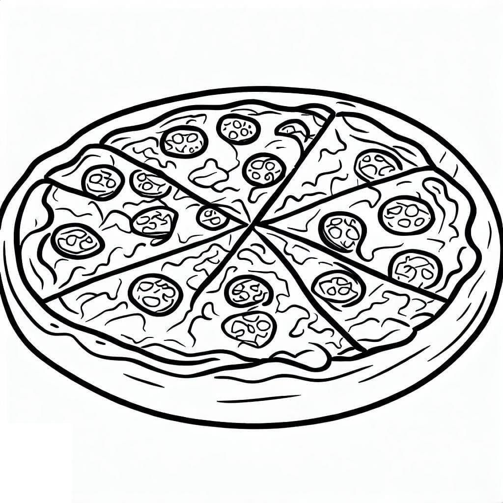 100+ Pizza Coloring Pages Printable 60