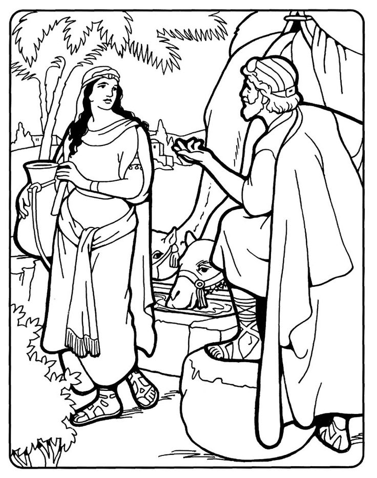 104 Isaac and Rebekah Coloring Pages Printable 12