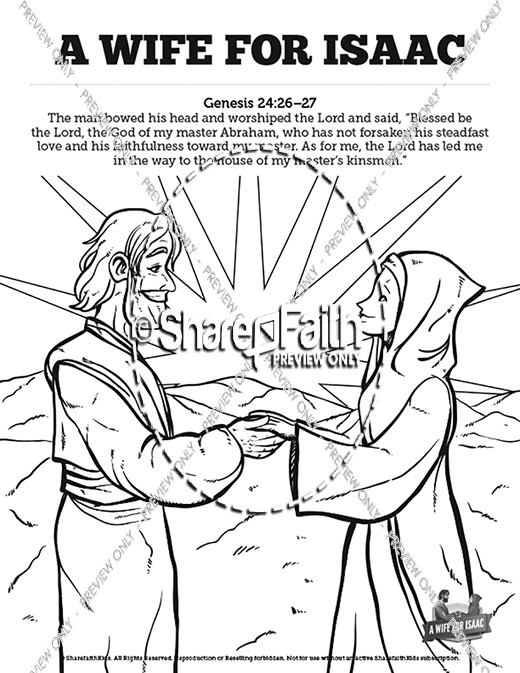 104 Isaac and Rebekah Coloring Pages Printable 13