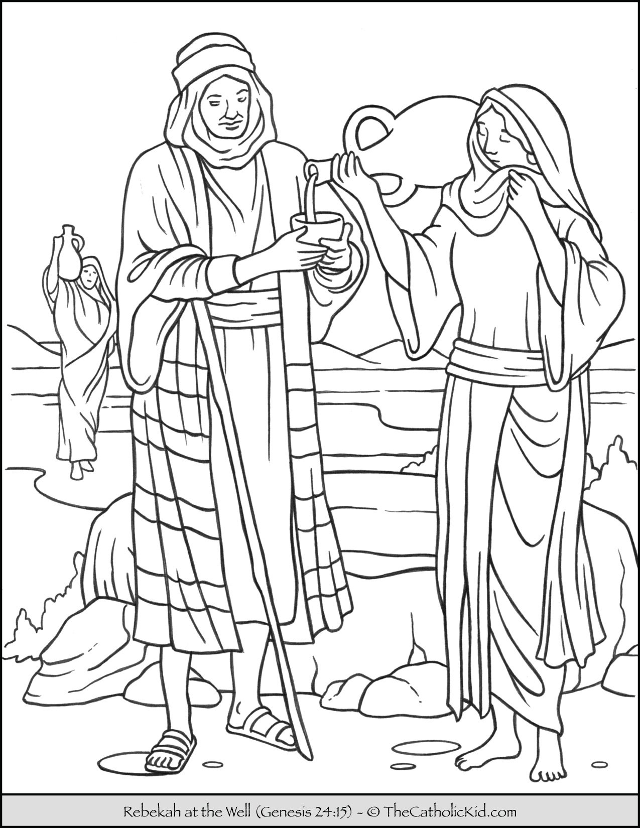 104 Isaac and Rebekah Coloring Pages Printable 16