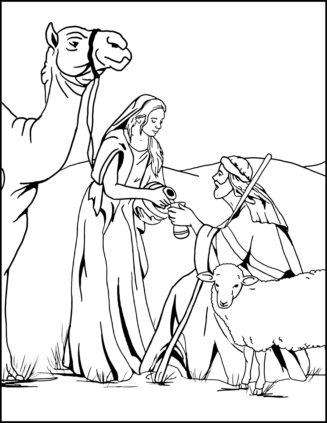 104 Isaac and Rebekah Coloring Pages Printable 19