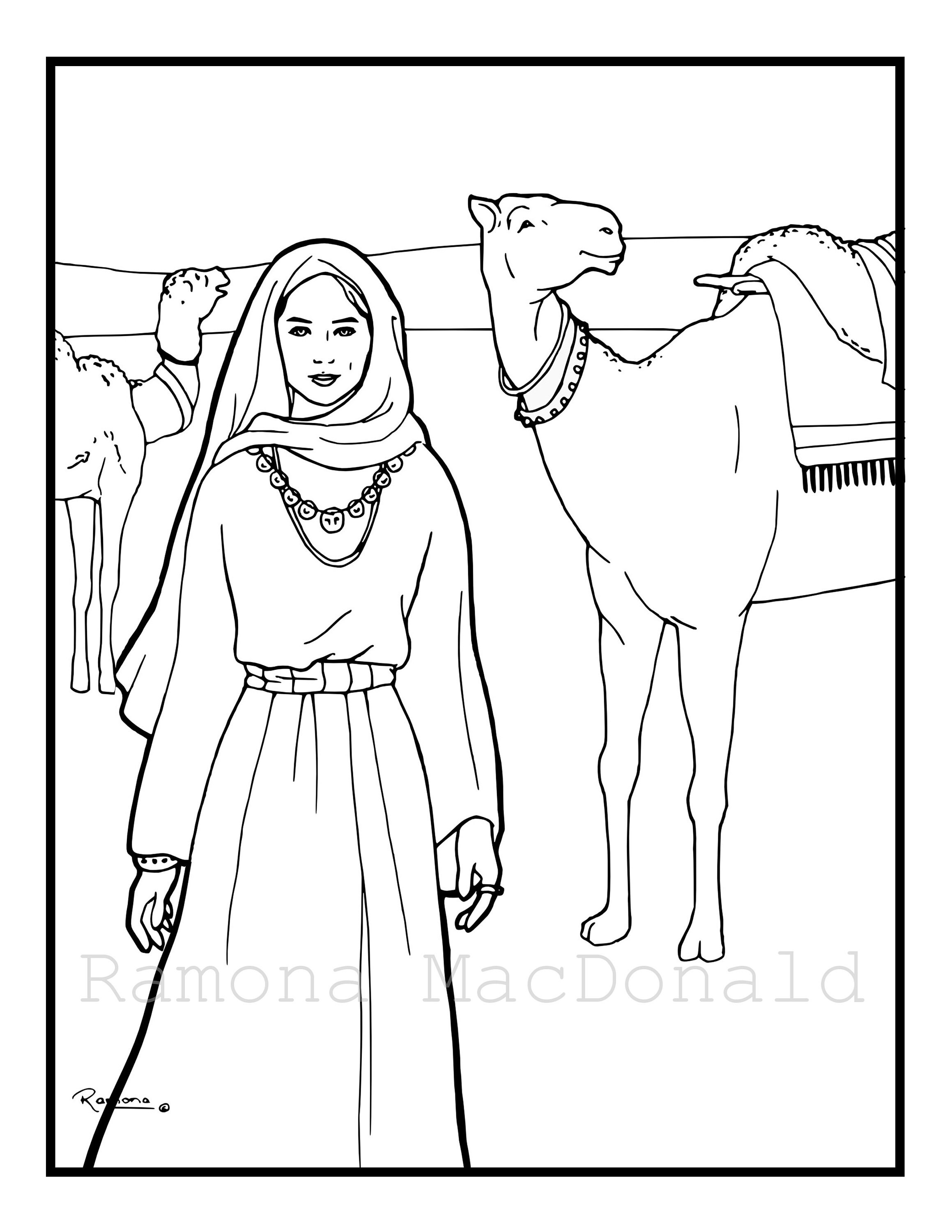 104 Isaac and Rebekah Coloring Pages Printable 35