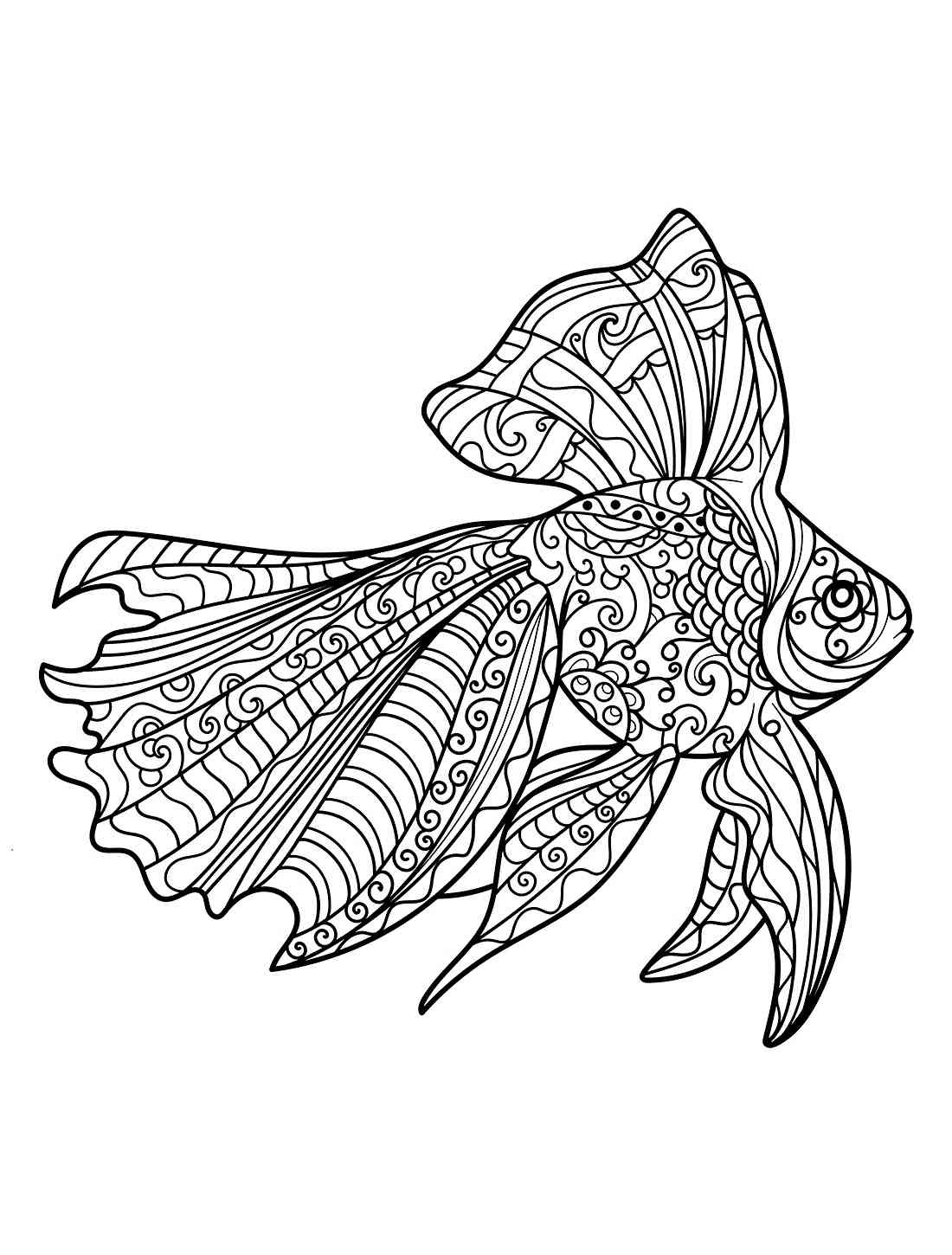 109 Free Printable Goldfish Coloring Pages for Kids 16