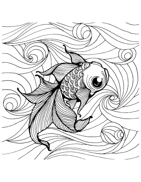 109 Free Printable Goldfish Coloring Pages for Kids 17