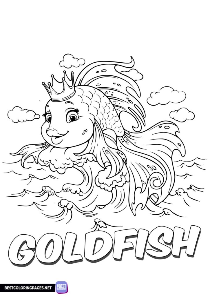 109 Free Printable Goldfish Coloring Pages for Kids 28