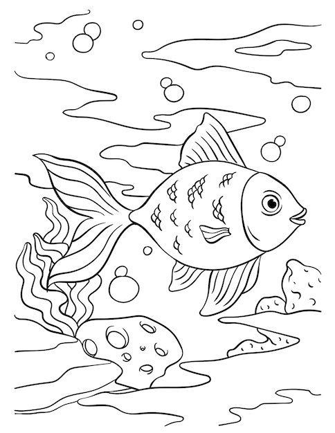 109 Free Printable Goldfish Coloring Pages for Kids 61