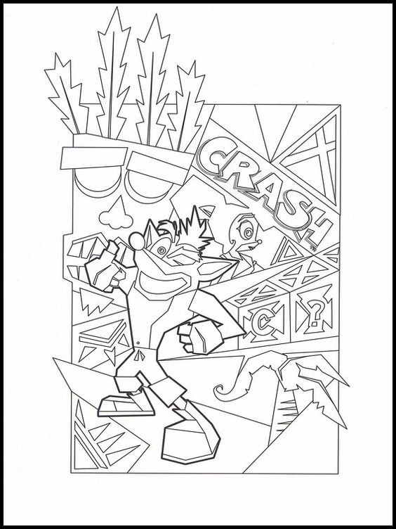 110 Crash Bandicoot Coloring Pages Printable 106