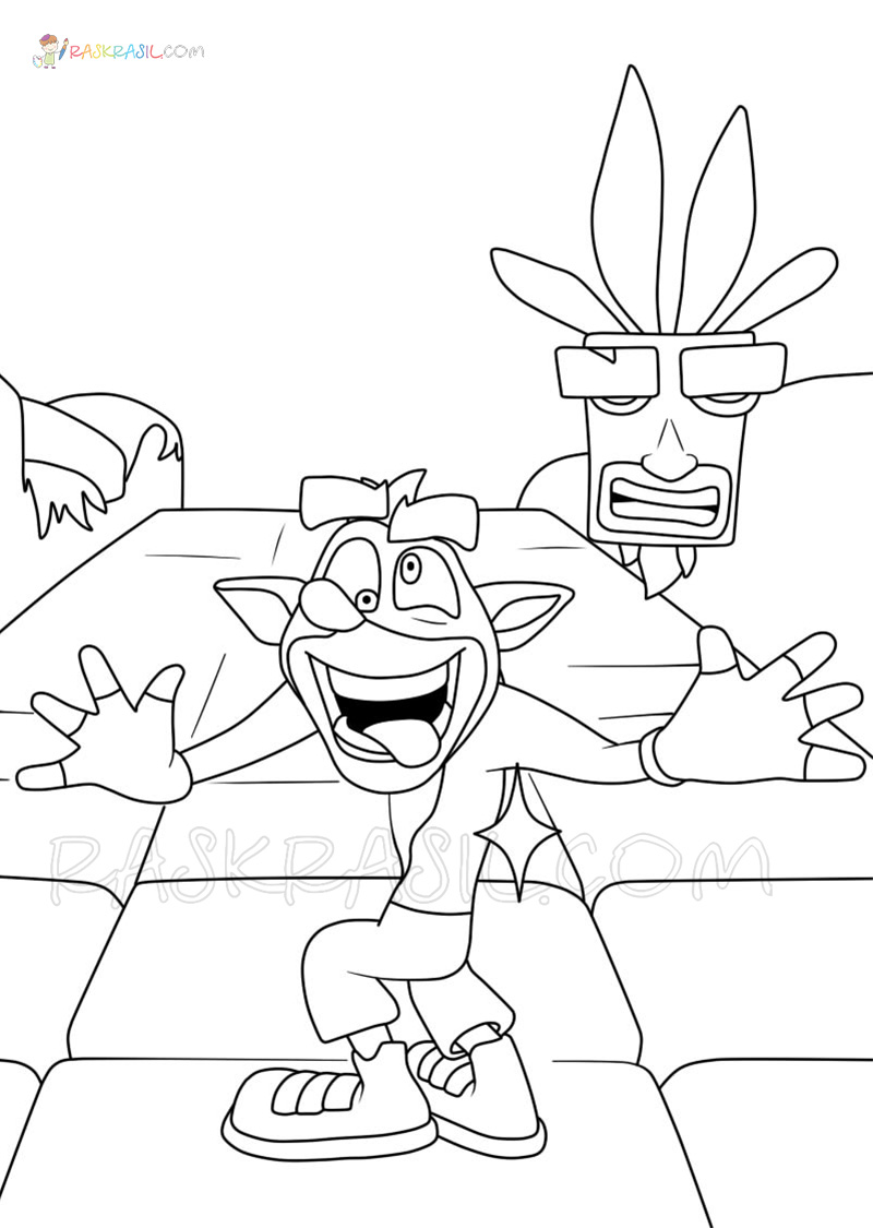 110 Crash Bandicoot Coloring Pages Printable 18