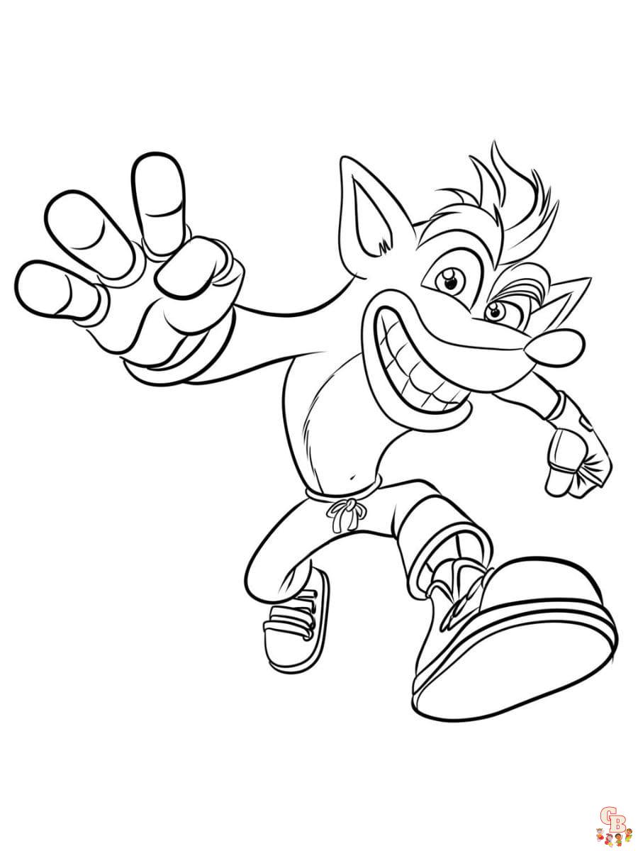 110 Crash Bandicoot Coloring Pages Printable 2