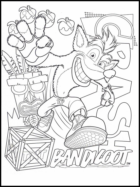 110 Crash Bandicoot Coloring Pages Printable 32