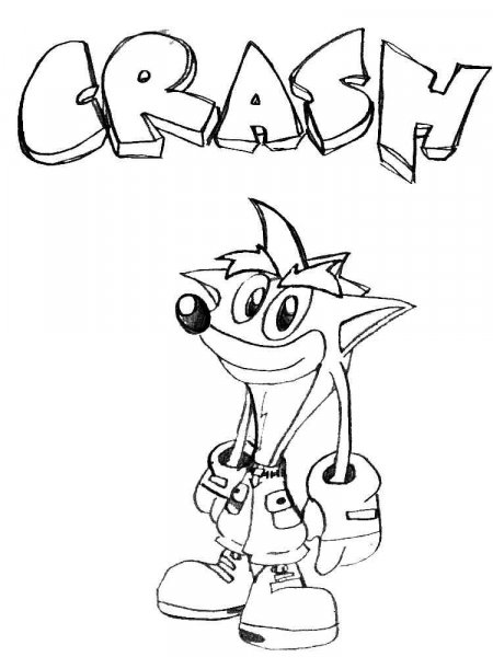 110 Crash Bandicoot Coloring Pages Printable 45