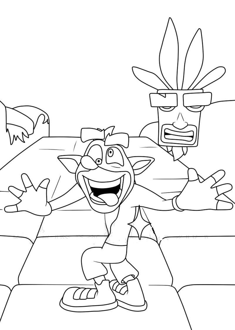 110 Crash Bandicoot Coloring Pages Printable 46